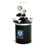 2.5 Gallon Pressure Pot. Aluminum construction, up to 50 psi, with dual regulators for fluid and air control.
