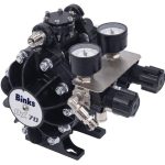 Binks DX70 1:1 diaphragm pump with built-in fluid regulator and air controls
