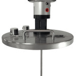 Binks rotary piston air driven agitator on lid with propeller