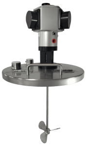 Binks rotary piston air driven agitator on lid with propeller