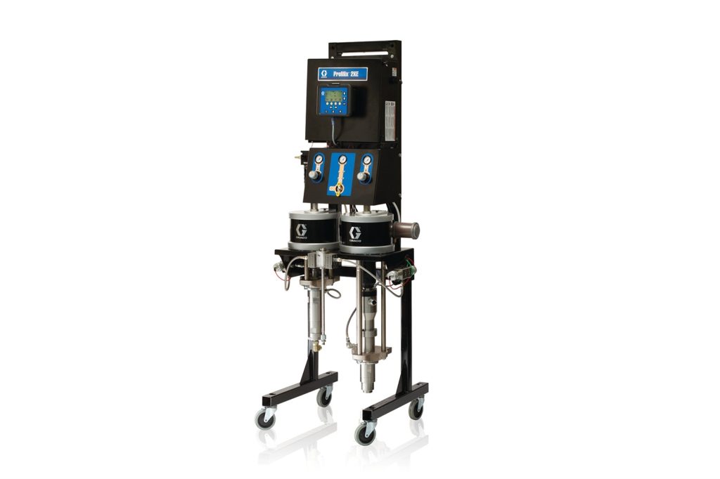 Graco ProMix 2KE pump-based plural component proportioner with Merkur pumps